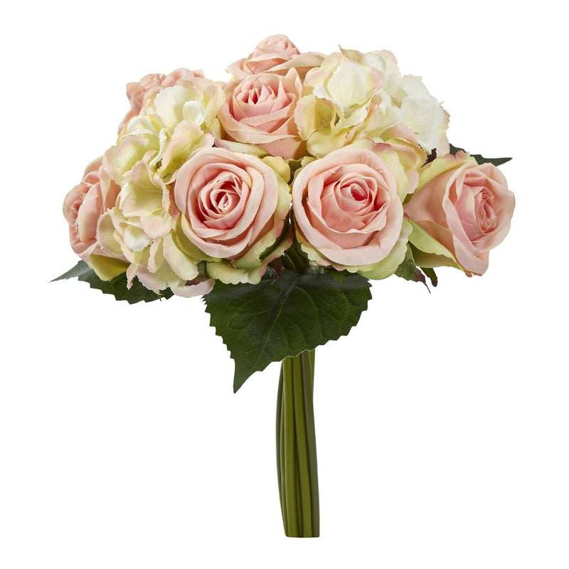 Bouquet de roses et d'hortensias