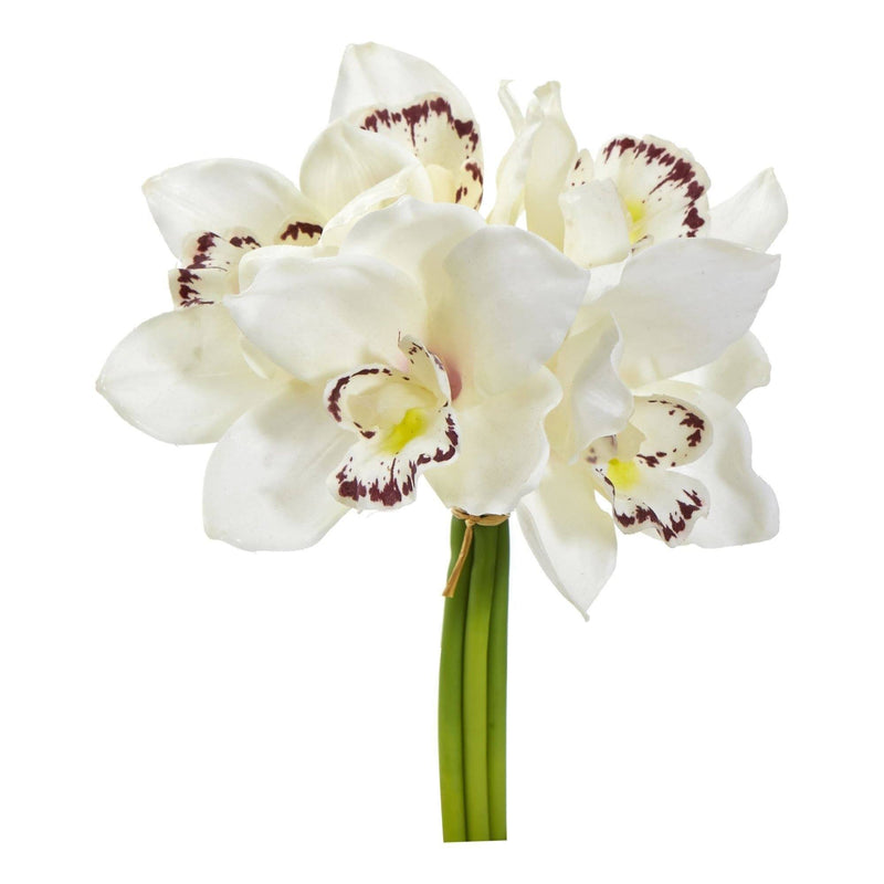 Lot de fleurs artificielles Orchidée Cymbidium 20cm