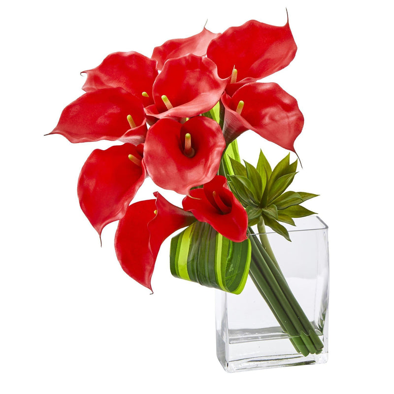 Lily Calla & Bouquet Arrangement Artificiel