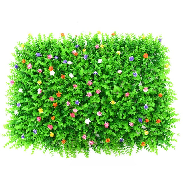 Mur vegetal fleuri artificiel - 40x60cm